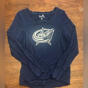 Touch by Alyssa Milano Navy Long Sleeve Top with White Logo